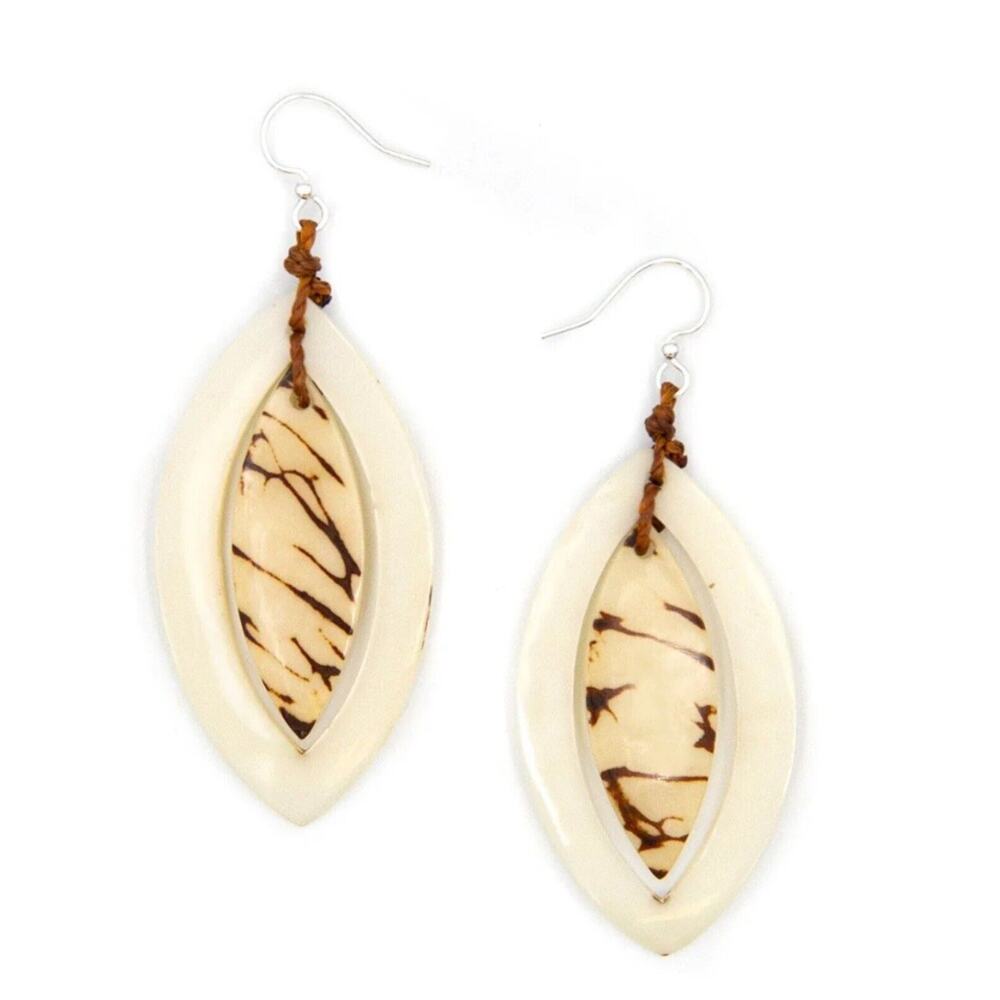 Fair Trade Tagua Nut Organic Earrings Jewelry (Sustainable & Eco-Friendly)
